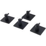 Bernstein - crochet auto - adh�sif porte serviette, 4 pat�res noires acier inoxydable pour salle de bain ...