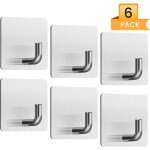 Crochet mural adh�sif, porte torchon cuisine 6pcs crochet autocollant sans per�age accroche adhesif acier ...