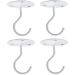 Crochets de plafond de montage mural 4pcs crochet de plaque de lustre suspendu (blanc)