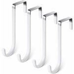 Crochet de porte, 4 x patère porte en acier inoxydable, crochets pour rebord de porte tiroir, porte manteau ... Crochet de porte, 4 x patère porte en acier inoxydable, crochets pour rebord de porte tiroir, porte manteau ...