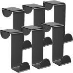Crochet porte, lot de 6 porte manteau pour porte acier inox patere porte pour porte standart, tiroir, ...