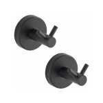 Crochet mural wenko patre noire bosio black inox 2 pices 5, 5 cm patre salle de bain crochet mural ...
