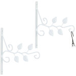 Relaxdays crochet de suspension pour plantes en lot de 2, forme branche, montage mural, fer, hlp 30 x ...