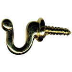 Crochets � vis de 22 mm en laiton ? lot de 4 pi�ces ? finition brillante