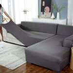 Csparkv - 190 - 230cm)gris housses de canap d angle couverture de canape en forme de l couvre canape ...