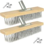 Lot de 2 têtes de balai métallique de 30 cm, tête de brosse à récurer en acier rigide, brosse de balayage ... Lot de 2 têtes de balai métallique de 30 cm, tête de brosse à récurer en acier rigide, brosse de balayage ...