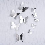 Csparkv - 36 pices diy miroir papillon combination 3d autocollants muraux miroir stickers dcoration ...