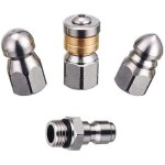 Csparkv 4 pi�ces buse de nettoyage d'�gout, en acier inoxydable pour nettoyeur haute pression kit debuse ...