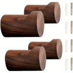 Csparkv 4 pi�ces manteau en bois naturel mural d�coratif chapeau bois pat�res bois porte - chapeau entr�e ...
