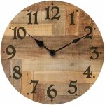 40cm vintage horloge murale digitale design ronde moderne mute silencieuse en bois dcoration, pour la ...