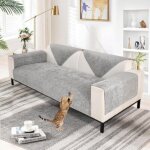 Csparkv (chenille douce gris, 70 x 150cm)housse de canap� �pais 1 / 2 / 3 / 4 places en forme de l, couvre ...
