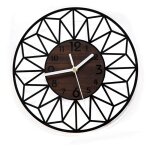 Horloge murale bois massif mtal 30cm horloge murale silencieuse sans tic - tac salon chambre cuisine ...