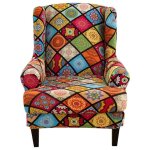 Housse de fauteuil  oreilles extensible couverture de fauteuil avec housse de coussin en t, imprim ...