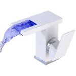 Csparkv - led cascade robinet lavabo robinet salle de bain(blanc), moderne design �l�gant laiton dor� ...