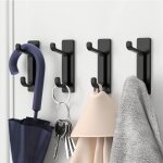 Csparkv - patères adhésives, sans perçage, noir, paquet de 5 Csparkv - patères adhésives, sans perçage, noir, paquet de 5
