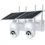 Lot de 2 camra surveillance wifi extrieure avec panneau solaire camra s20 2k 4mp sans fil sur batterie ...