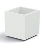 Veca - vase a fleurs en plastique cube carre avec roues 50 cm moderne - couleur : blanc - colore: bianco ...