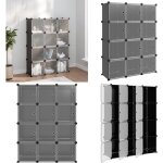 Cubes de rangement 12 pcs avec portes noir pp - cube de rangement - tagre murale - meuble rangement ...