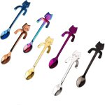 Cuillre  caf chat acier inoxydable  caf cuillre  caf suspendue mini cuillre d'agitation kitten ...