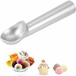 Cuillre  glace en acier inoxydable massif, mini cuillre ergonomique en mtal pour glace, pte  biscuits ...