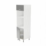 Cuisibane - colonne de rangement - encastrements four et micro - ondes - gris Cuisibane - colonne de rangement - encastrements four et micro - ondes - gris