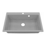 Cuisibane - cuve resiroc - �vier 1 bac sans �gouttoir - 76 x 50 cm - gris