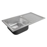 Cuisibane - evier en inox 1 bac + gouttoir evinox 86 cm x 50 cm