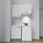 Kitchenette k01l - 120 cm - emplacements frigo top et hotte - blanc - snova - vier  gauche