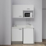Cuisibane - kitchenette k07l - 120 cm - emplacements frigo top et micro - ondes - blanc - snova - �vier ...