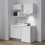 Kitchenette k13l - 140 cm - emplacements frigo, hotte et micro - ondes - blanc - snova - évier à gauche ... Kitchenette k13l - 140 cm - emplacements frigo, hotte et micro - ondes - blanc - snova - évier à gauche ...