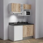 Kitchenette k13l - 140 cm - emplacements frigo, hotte et micro - ondes - bois - nero - évier à droite ... Kitchenette k13l - 140 cm - emplacements frigo, hotte et micro - ondes - bois - nero - évier à droite ...
