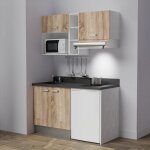 Kitchenette k13l - 140 cm - emplacements frigo, hotte et micro - ondes - bois - nero - évier à gauche ... Kitchenette k13l - 140 cm - emplacements frigo, hotte et micro - ondes - bois - nero - évier à gauche ...