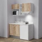 Kitchenette k13l - 140 cm - emplacements frigo, hotte et micro - ondes - bois - snova - �vier � gauche ...