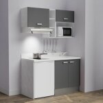 Kitchenette k13l - 140 cm - emplacements frigo, hotte et micro - ondes - gris - snova - évier à droite ... Kitchenette k13l - 140 cm - emplacements frigo, hotte et micro - ondes - gris - snova - évier à droite ...