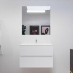 Meuble salle de bain 80 cm rosaly avec plan vasque et miroir elégance ht80 - blanc - plan vasque en céramique ... Meuble salle de bain 80 cm rosaly avec plan vasque et miroir elégance ht80 - blanc - plan vasque en céramique ...