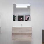 Meuble salle de bain 80 cm rosaly avec plan vasque et miroir elégance ht80 - bois - plan vasque en céramique ... Meuble salle de bain 80 cm rosaly avec plan vasque et miroir elégance ht80 - bois - plan vasque en céramique ...