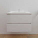 Cuisibane - meuble salle de bain arlequin 70 cm - vasque blanc - traverses blanc