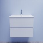 Meuble salle de bain suspendu 60 cm rosaly - - plan vasque en c�ramique