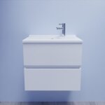Meuble salle de bain suspendu 60 cm rosaly - - plan vasque en résine Meuble salle de bain suspendu 60 cm rosaly - - plan vasque en résine