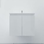 Meuble salle de bain suspendu 70 cm proline - blanc - plan vasque en rsine