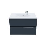 Meuble salle de bain suspendu 80 cm rosaly - gris - plan vasque en résine Meuble salle de bain suspendu 80 cm rosaly - gris - plan vasque en résine