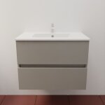 Meuble salle de bain suspendu tout inox 70 cm rosinox - gris - plan vasque en c�ramique