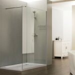 Cuisibane - paroi de douche 120x200 cm fixe calypso - verre 8 mm anticalcaire