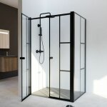 Cuisibane - paroi de douche verrière d'angle pivotante atelia double battant 120 cm x 90 cm Cuisibane - paroi de douche verrière d'angle pivotante atelia double battant 120 cm x 90 cm