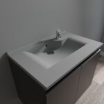 Cuisibane - plan simple vasque design gris resiloge - 70 cm