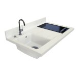 Plan de travail monobloc planiquartz avec vier - 100 cm - snova - vier  gauche - plaque de cuisson ...