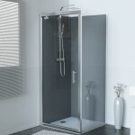 Cuisibane - porte de douche d'angle avec porte pivotante nerina - 90x90 cm