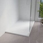 Cuisibane - receveur de douche 140x90 cm extra plat - saphir - blanc