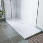 Cuisibane - receveur de douche 170x70 cm acrylique extraplat crysta - blanc