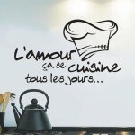 Cuisine autocollant vinyle decal cuisine carrelage chef mur d�cor savoureux wall sticker chambre cuisine ...